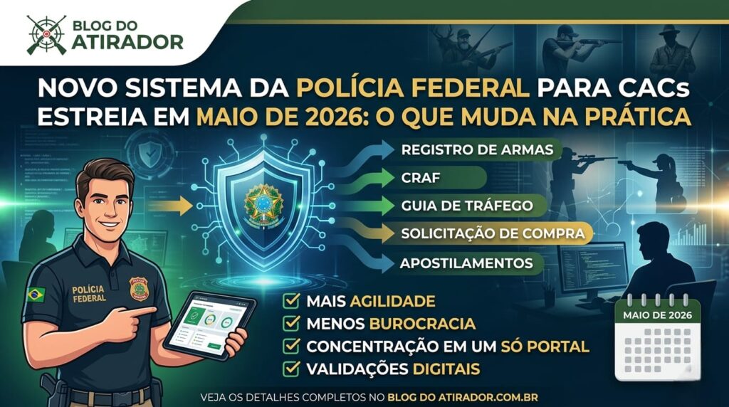 Novo Sistema da Polícia Federal para CACs estreia em maio de 2026: o que muda na prática