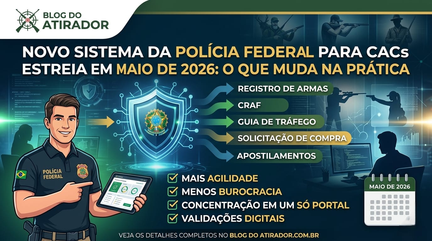 Novo Sistema da Polícia Federal para CACs estreia em maio de 2026: o que muda na prática