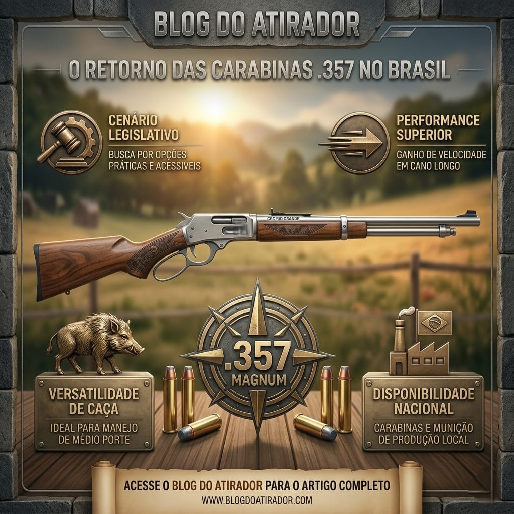 A volta das carabinas .357: por que esse calibre está reconquistando caçadores e atiradores no Brasil