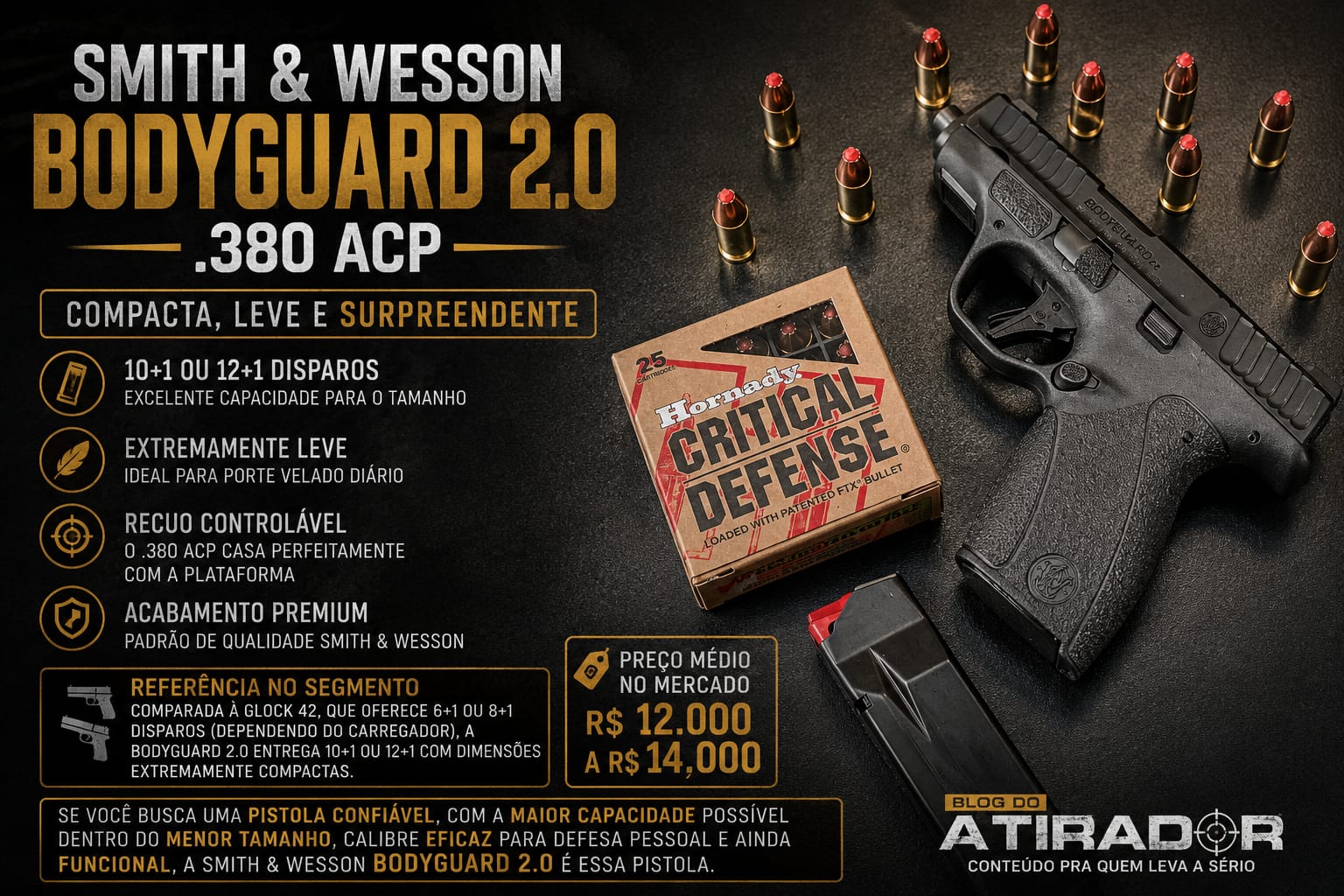 Smith & Wesson Bodyguard 2.0 .380 ACP: uma compacta que impressiona