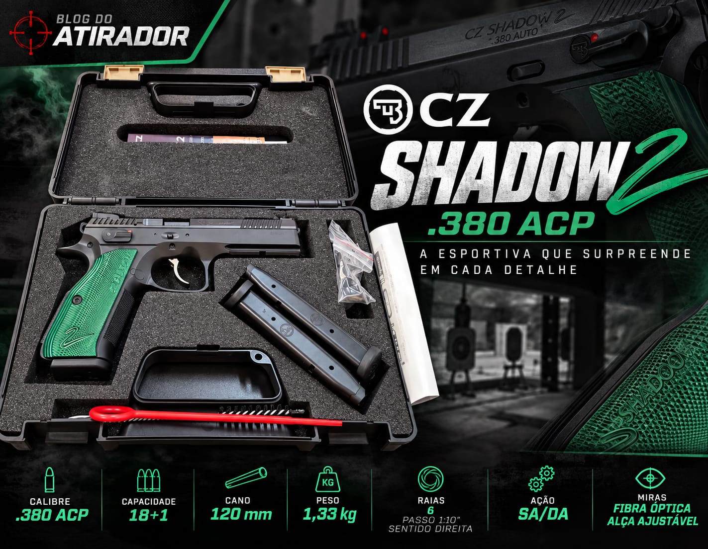 CZ Shadow 2 .380 Auto: a esportiva de competição que chegou ao calibre .380